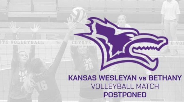 Kansas Wesleyan vs Bethany Volleyball match postponed